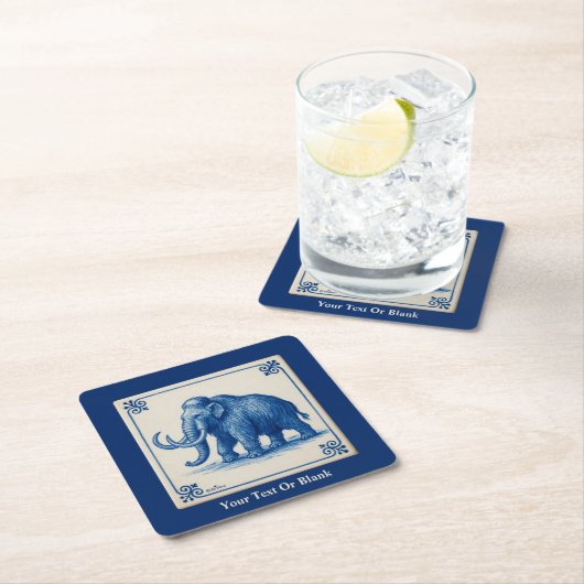 デルフトウーリーマンモス スクエアペーパーコースター (インサイチュ)