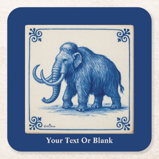 デルフトウーリーマンモス スクエアペーパーコースター (正面)