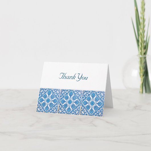 デルフトコーンフラワーズヴィンテージアートサンキューカード サンキューカード (正面)