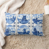 デルフトスタイルタイル枕 ランバークッション (ブランケット)