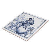 デルフトスパロウアップルアールヌーボーウォーターカラーデコール タイル (側面)