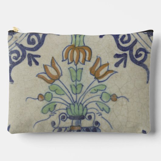 デルフトタイルアンティークセラミックフラワーポット アクセサリーポーチ (正面)