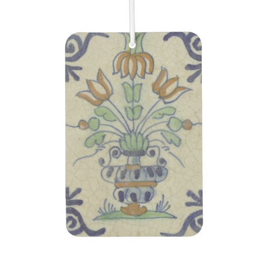 デルフトタイルアンティークセラミックフラワーポット カーエアーフレッシュナー (正面)