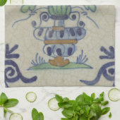 デルフトタイルアンティークセラミックフラワーポット キッチンタオル (折り畳み)