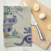 デルフトタイルアンティークセラミックフラワーポット キッチンタオル (四つ折り)