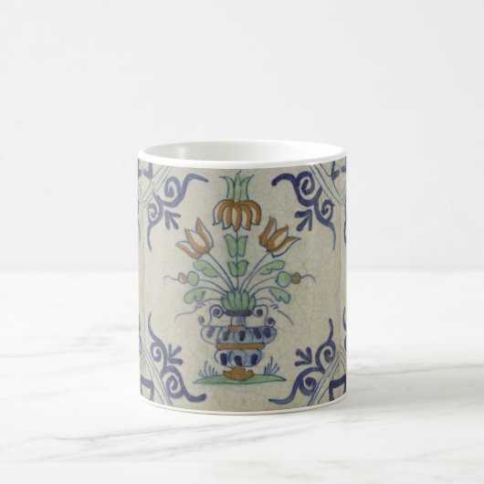 デルフトタイルアンティークセラミックフラワーポット コーヒーマグカップ (中央)