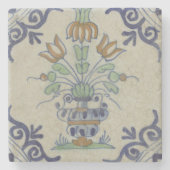 デルフトタイルアンティークセラミックフラワーポット ストーンコースター (正面)