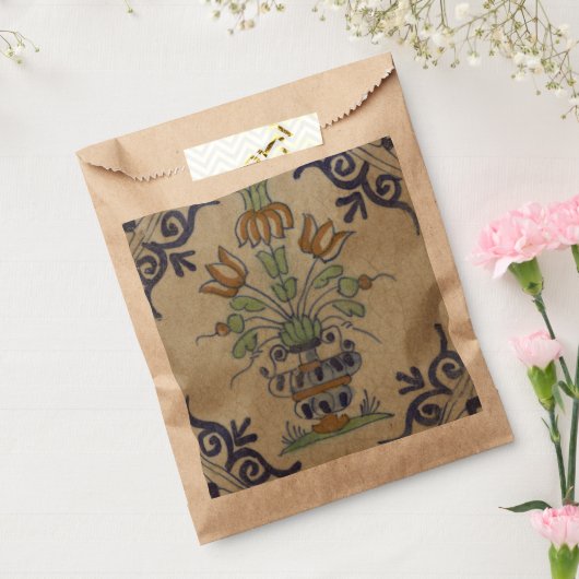 デルフトタイルアンティークセラミックフラワーポット フェイバーバッグ (封をした状態)