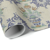 デルフトタイルアンティークセラミックフラワーポット ラッピングペーパー (ロールコーナー)