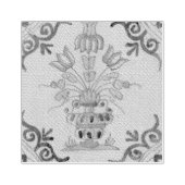 デルフトタイルアンティークセラミックフラワーポット ラバースタンプ (インプリント)