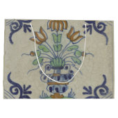 デルフトタイルアンティークセラミックフラワーポット ラージペーパーバッグ (裏面)