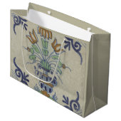 デルフトタイルアンティークセラミックフラワーポット ラージペーパーバッグ (正面アングル)