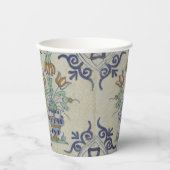 デルフトタイルアンティークセラミックフラワーポット 紙コップ (正面)