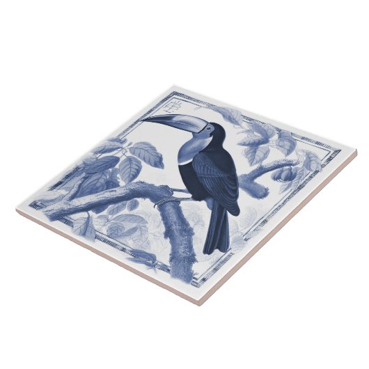 デルフトトゥカンボタニカルアールヌーボーウォーターカラーデコール タイル (側面)