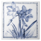 デルフトナルシセウォールデコールアールヌーボーウォーターカラー タイル (正面)