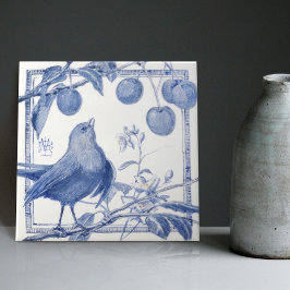 デルフトバードさくらんぼ泥棒ウォールデコールアールデコ タイル