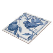 デルフトバードとアップルツリーウォールデコールアールヌーボー タイル (側面)