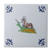 デルフトファームアニマルヤギ数々のブルーレプロc 1650 タイル (正面)