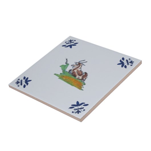 デルフトファームアニマルヤギ数々のブルーレプロc 1650 タイル (側面)