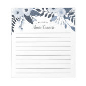 デルフトフローラ |線パーソナライズされた付 ノートパッド (正面)