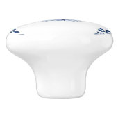 デルフトブルーとホワイトのフローラコーナーを持つ鳥 セラミックノブ (側面)