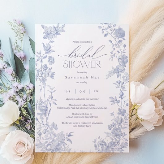 デルフトブルーのウェディングシャワー招待状 招待状