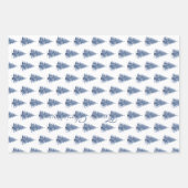 デルフトブルーのクリスマスツリー ラッピングペーパーシート (正面2)