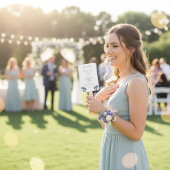 デルフトブルーのチューリップ　ウェディングプログラム ハンドファン