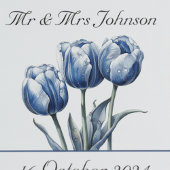 デルフトブルーのチューリップ オーダーメイド ガラスコースター