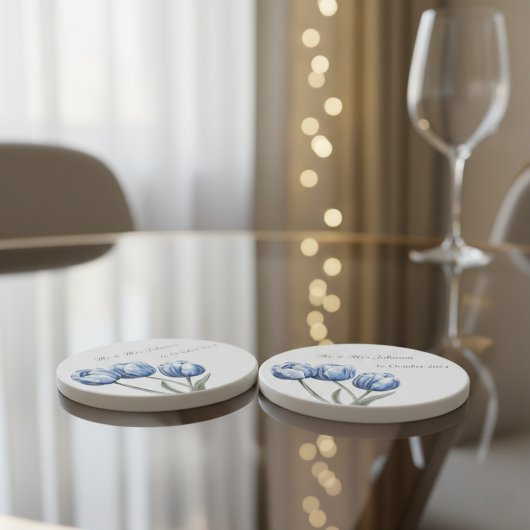 デルフトブルーのチューリップ オーダーメイド コースター