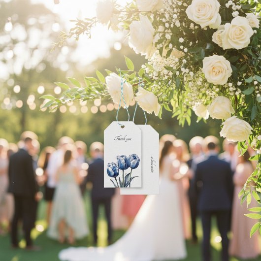 デルフトブルーのチューリップ カスタマイズ可能 ギフトタグ