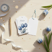 デルフトブルーのチューリップ カスタマイズ可能 ギフトタグ