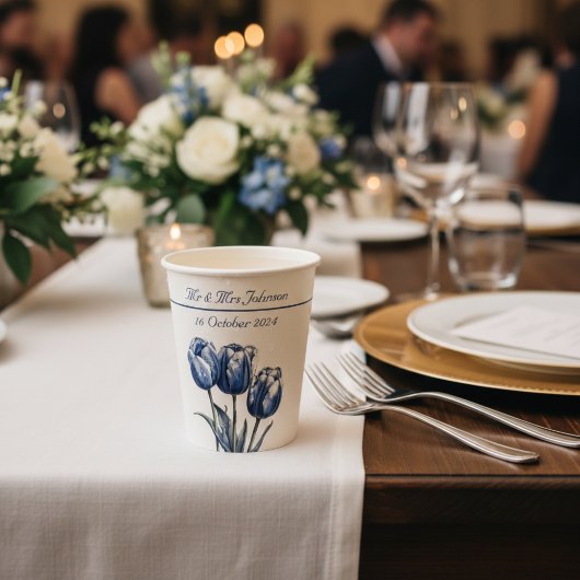 デルフトブルーのチューリップ カップ オーダーメイド 紙コップ