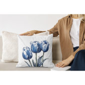 デルフトブルーのチューリップ クッション