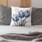 デルフトブルーのチューリップ クッション