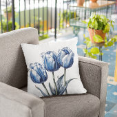 デルフトブルーのチューリップ クッション