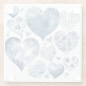 デルフトブルーのハート ガラスコースター (裏面)