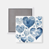 デルフトブルーのハート マグネット (正面/裏面)
