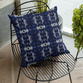 デルフトブルーのパームリーフ クッション