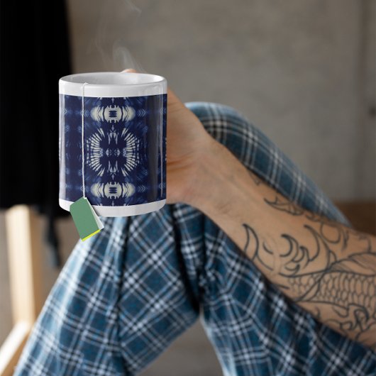 デルフトブルーのパームリーフ モーフィングマグカップ