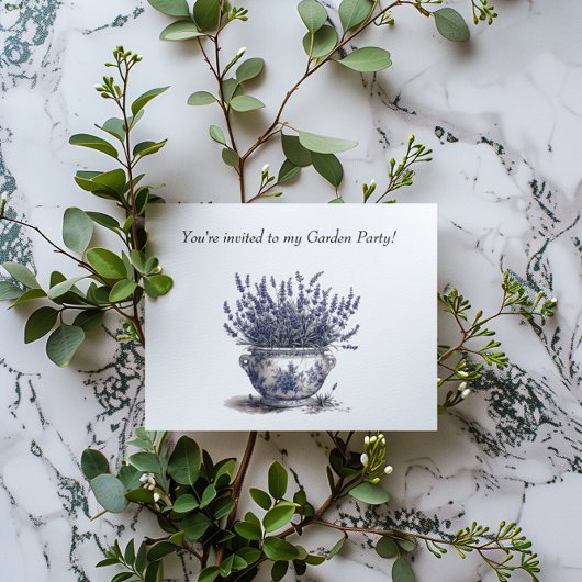 デルフトブルーのラベンダー インビテーションポストカード