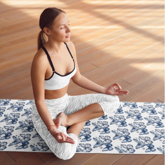 デルフトブルーの蝶 ヨガマット