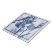 デルフトブルーアイリスウォールデコールアールヌーボーウォーターカラー タイル (側面)