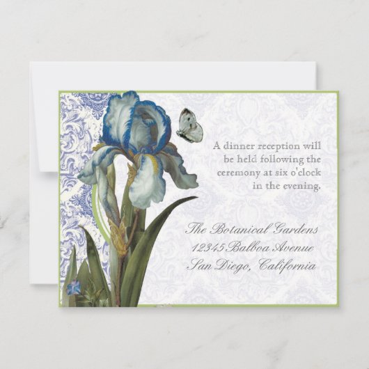 デルフトブルーアイリスクローバー-披露宴招待状 招待状 (正面)