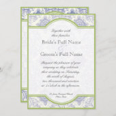 デルフトブルーアイリスクローバー-結婚式招待状 招待状 (正面/裏面)