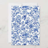 デルフトブルーアンティークチノイスリーベビーシャワー 招待状 (裏面)