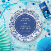 デルフトブルーアンティークチノ結婚イセリ ペーパープレート (パーティー)