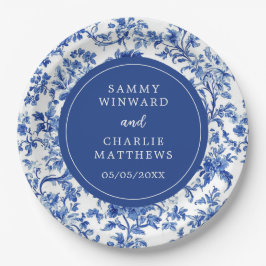 デルフトブルーアンティークチノ結婚イセリ ペーパープレート