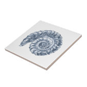 デルフトブルーアンモナイトシーシェル航海のビーチハウス タイル (側面)