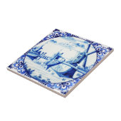 デルフトブルーウィンドミルブリッジと水路 タイル (側面)